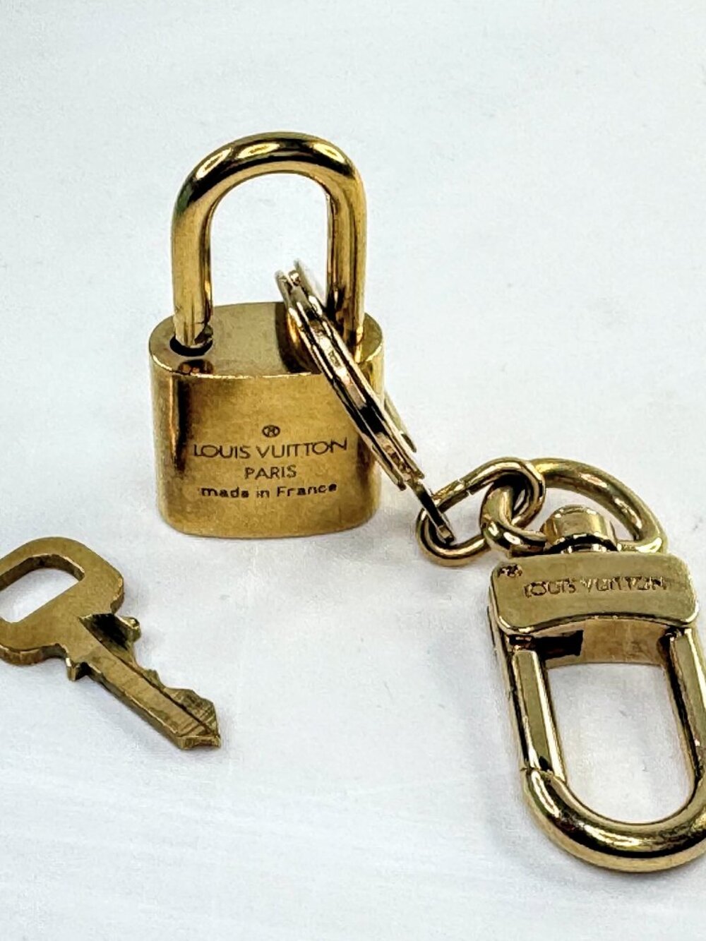 Vintage Louis Vuitton Brass Padlock and Matching Key Set SS343